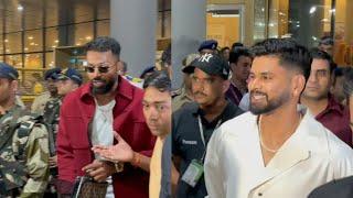 Hardik Pandya,  Shreyas Iyer gets GRAND WELOCOME at Mumbai Airport #ChampionsTrophy2025