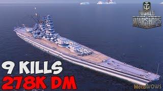 World of WarShips | Musashi | 9 KILLS | 278K Damage - Replay Gameplay 4K 60 fps
