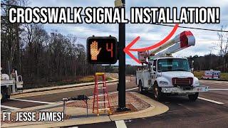 Pedestrian CrossWalk Signal & Push Button Installation!! Ft. Jesse James