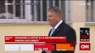 Klaus Iohannis a refuzat, în premieră, să transmită un mesaj la secția de votare.