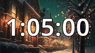 1 Hour 5 Minutes (65 Minutes) Timer with Music | Snowfall Timer