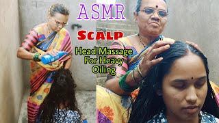 Heavy Hair Oiling Challenge, Scalp ASMR By Barber Style/Head Massage to Relaxation with real sounds