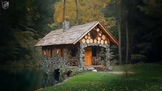 The Man Builds A Magnificent House From Discarded Stones And Forest Wood @Alone_with_nature_vova