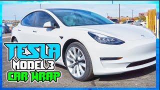 TESLA MODEL 3 MAKEOVER! FULL WRAP, CHROME DELETE AND MORE!!