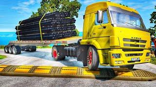 Trucks and Cars vs SpeedBumps | BeamNG.drive