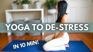 10 MINUTE YOGA FOR STRESS RELIEF - Relieve stress in 10 min - Quick yoga flow for all levels