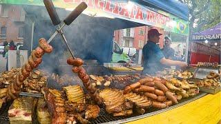 Street Food from Brazil. Huge Load of Picanha, Sausages, Ribs and more Meat