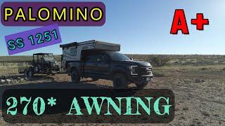 Palomino SS1251 Truck Camper: How to Deploy an Overland Vehicle Systems 270 Degree Awning!