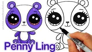 How to Draw LPS Penny Ling step by step Easy - Littlest Pet Shop Panda