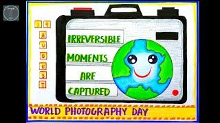 World Photography Day Poster Drawing || Photography Day Drawing Ideas  || How to Draw Camera