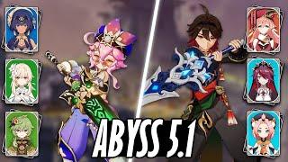 Beating The Abyss With 4 Stars - NO Xiangling Xingqiu Fischl Sucrose Kuki Bennett