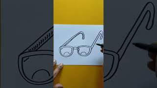 How To Draw Spectacles Easy | Eye Glasses Step By Step Line Drawings | Easy drawing idea #shorts