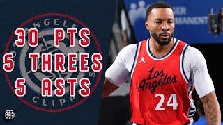 Norman Powell 30 pts 5 threes 5 asts vs Blazers 24/25 season