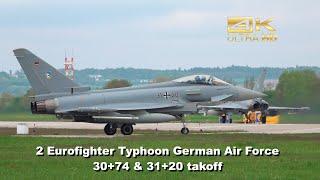 2 Eurofighter Typhoon German AirForce departure at Neuburg Donau Airbase 30+74 31+20 ETSN