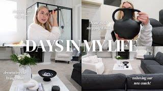 DAYS IN MY LIFE: chopping my hair?! new couch delivery, home goods haul + decorating my living room!