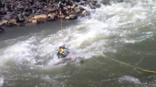 swiftwater rescue training-  river crossing  pendulum  technique