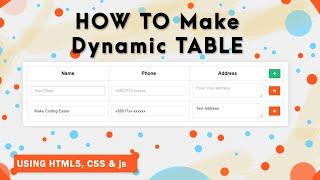 JavaScript add rows to table dynamically | How to add and remove table row dynamically in JavaScript