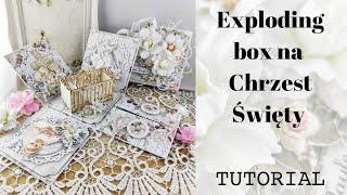 Exploding box na Chrzest Święty. Tutorial. #rabusiowepasje #diy #scrapbooking #explodingbox #chrzest