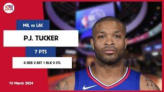 P.J. TUCKER 7 PTS, 6 REB, 2 AST, 1 BLK, 0 STL vs MIL | 2023-2024 LAC | Player Full Highlights