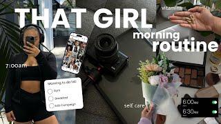 6AM “THAT GIRL” MORNING ROUTINE | life changing to get up early, eat healthy, workout & productivity