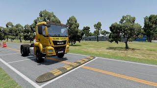 Trucks Cars vs Massive SpeedBumps – BeamNG.Drive #13