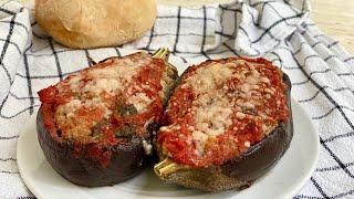 Stuffed EGGPLANT  Best Italian recipe   Baked Stuffed Aubergine recipe light