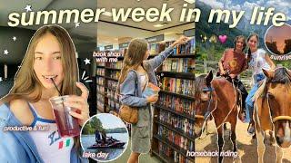 SUMMER WEEK IN MY LIFE // lake days, bookstore, horseback riding, coffee shop, waterfall, & more