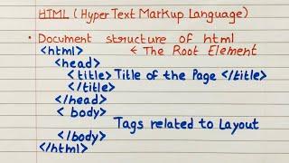 L1: What is HTML in simple definition? | document structure of html