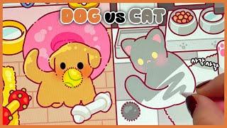 ASMR Dog VS Cat Half Room Drawing ‍⬛ Tok Tok iPad Drawing ️ Healing 🫧