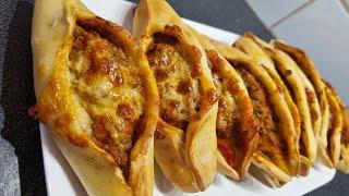 Mini Pide à la viande hache.faut absolument tester la recette  #turkey .#tunisia . #maroc #pizza