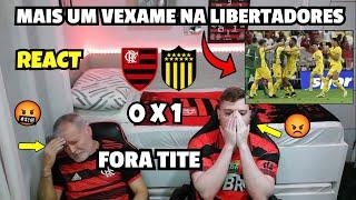 REACT FLAMENGO 0 X 1 PEÑAROL MELHORES MOMENTOS - MAIS UM VEXAME NA LIBERTADORES!!