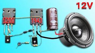 2sc1943 Transistor & 2sc5200 Transistor Amplifier Circuit Make 12 Volt