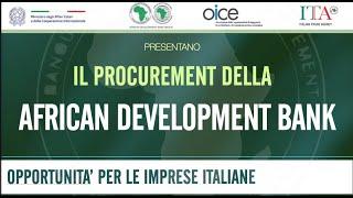 Procurement: African Development Bank- 19 NOVEMBRE 2020