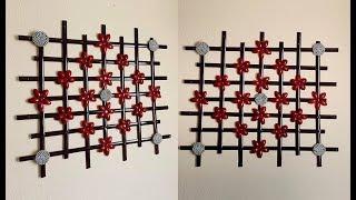 DIY: Diamond Shaped Flowers Wall Hanging Decor out of Upcycled Items {MadeByFate} #297