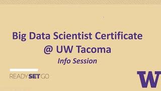 School of Engineering & Technology: Big Data Scientist Information Session