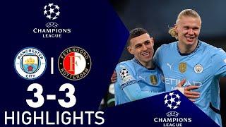 Man City vs Feyenoord 3-3 Highlights| UEFA Champions League - 2024/2025