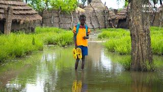 A child facing severe floods