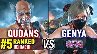 T8  QUDANS (#5 Ranked Heihachi) vs GENYA (Zafina)  Tekken 8 High Level Gameplay