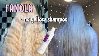 i tried the fanola no yellow shampoo on my bleached hair(no more yellow!!)|Ellie Hart