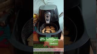 3-ingredient atta butter jaggery cookies without oven (airfryer) #shortsfeed