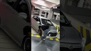 Axia’s lowered bumper scrapes the ground, sparks laughter and advice in viral incident