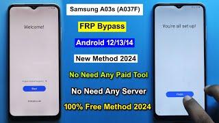 Samsung A03s FRP Bypass Android 12/13 |  Gmail/Google Account Remove Samsung A037F Easy Method 2024
