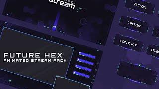 Future Hex Animated Stream Package - Animated Overlays, Alerts, Transition