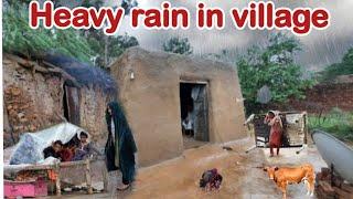 rain| heavy rain| heavy rain in village| thunderstorm| sound of rain| rainy season| super heavy rain