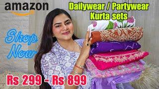 HUGE Amazon Kurta set haul Rs 299 - Rs 899 | Dailywear Kurta Pant set | Partywear Kurta set | SALE