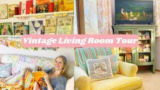 Vintage Colorful Living Room Tour - Emily Retro's Thrifted Home