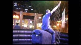 Andrew Webb skilfully rides the bucking bronco at Gillies Bar, Las Vegas Boulevard