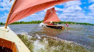 12 Knots - Gusting 24 Melonseed Skiff Sailing Fun!