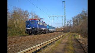 [Einheitslok mit Pfiff] SVG 115 261-0 mit Fußballsonderzug in Hanau Einfahrt Nordseite