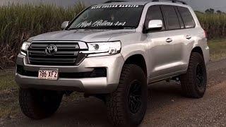 200 Series Landcruiser sitting on 37s repping High Rollers 4x4 ️